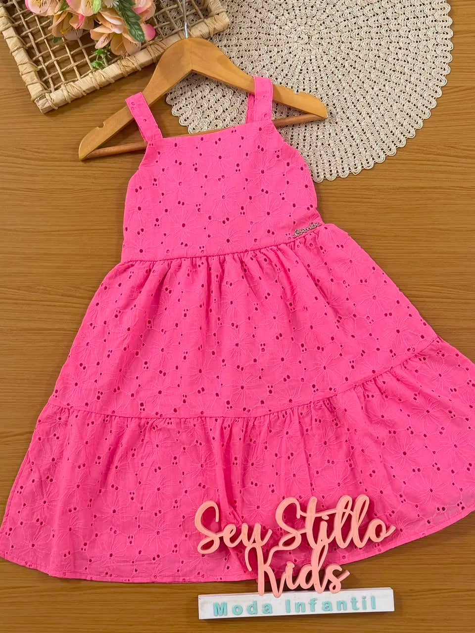 Vestido Infantil Bimbi Laise Rosa
