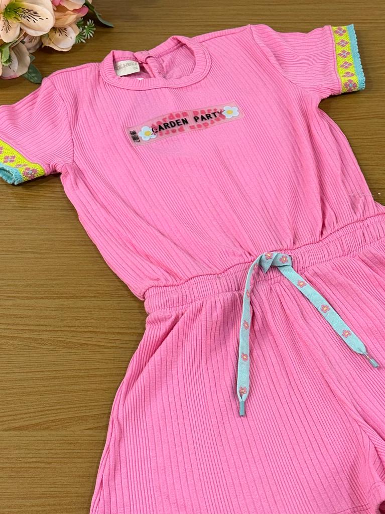 Macaquinho Infantil Catavento Verão Rosa