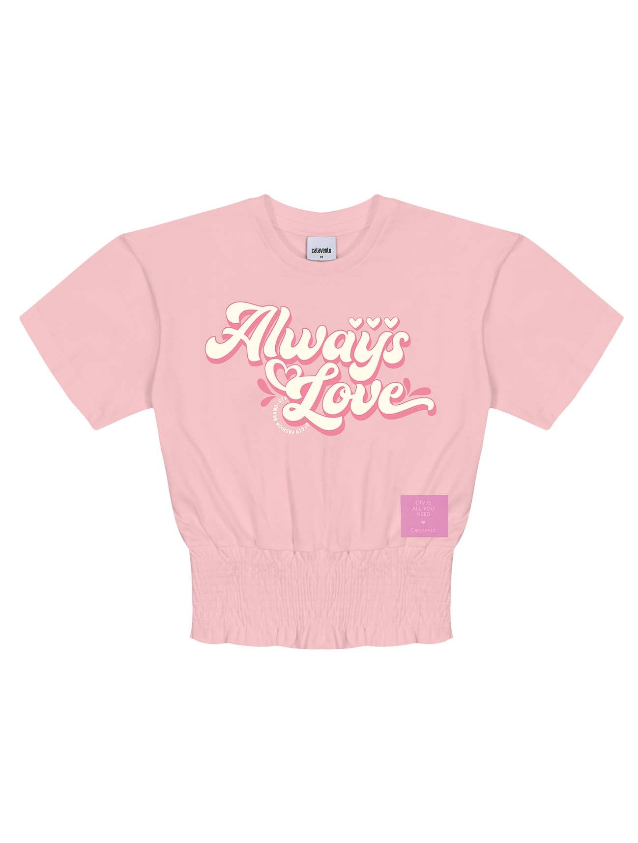 Blusa Infantil Catavento Verão Rosa Neon Love