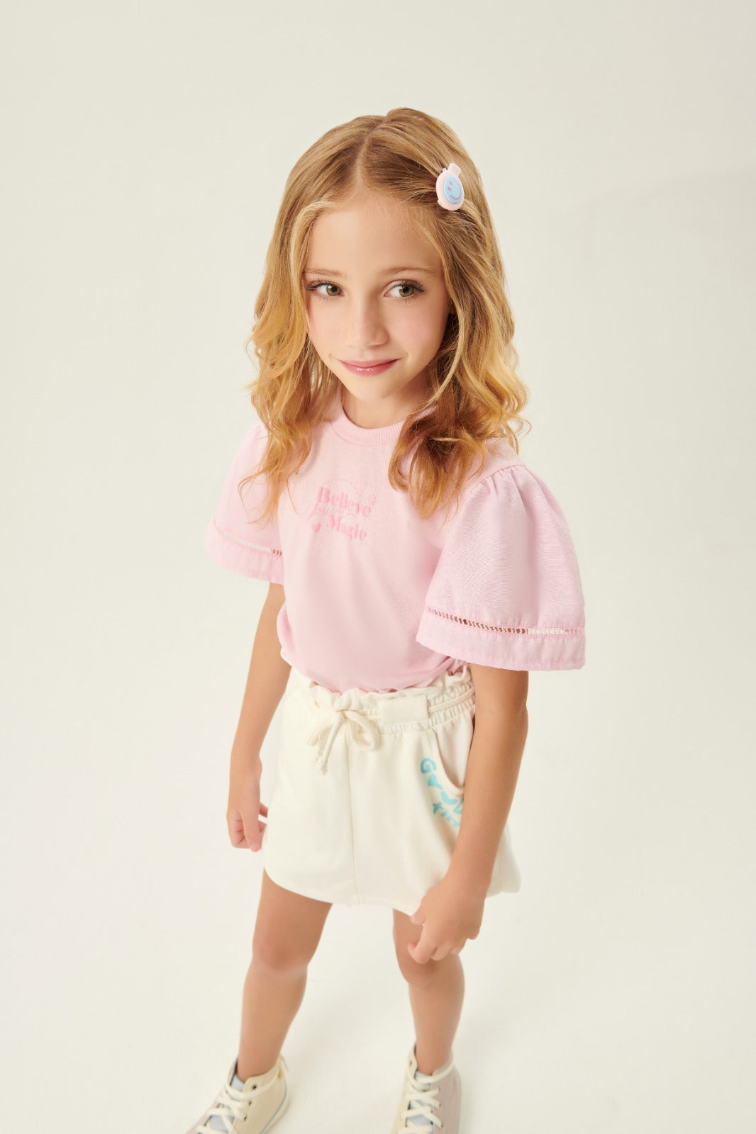 Shorts Saia Infantil Catavento Verão Branco