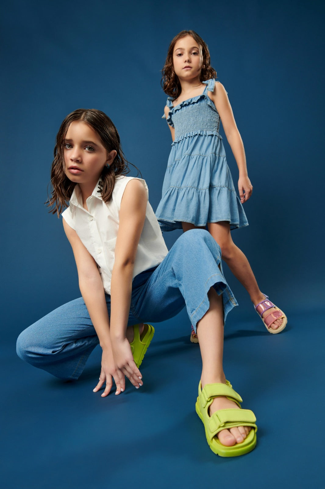 Vestido Infantil Catavento Verão Jeans