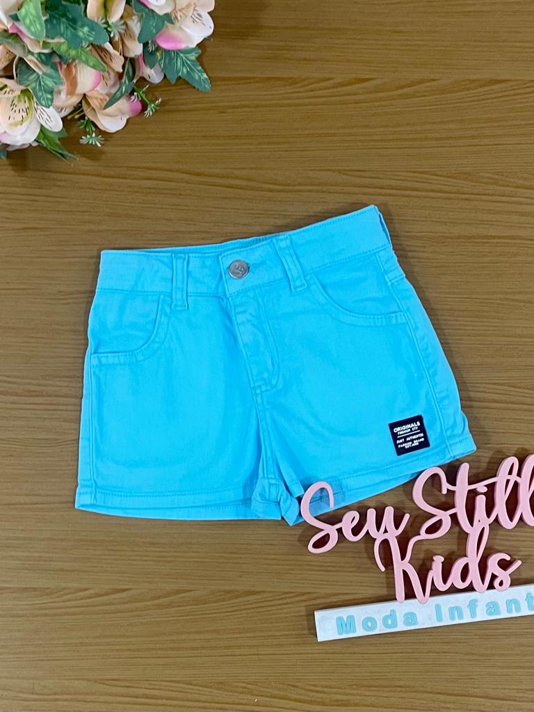 Shorts Infantil Catavento Verão Azul Claro