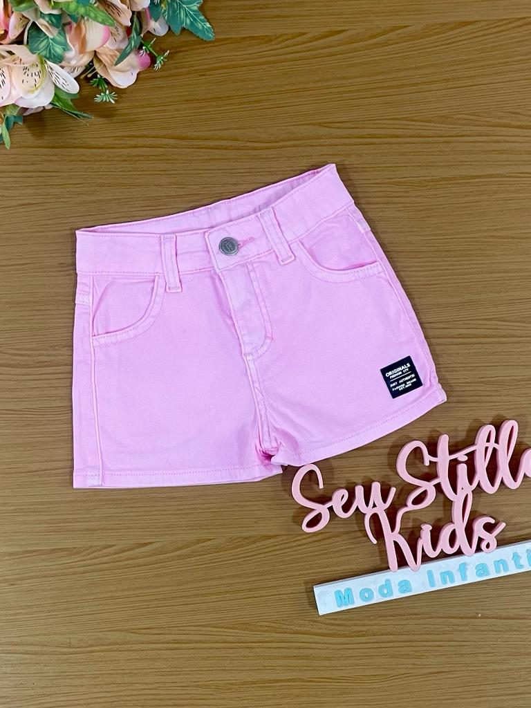 Shorts Infantil Catavento Verão Rosa Claro