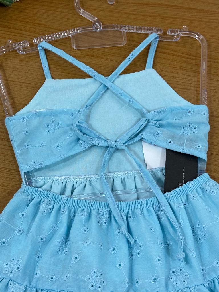 Vestido Infantil Catavento Verão Azul Claro Laise