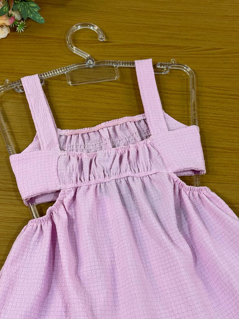 Vestido Infantil Catavento Verão Rosa Chiclete