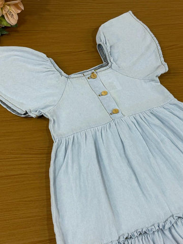 Vestido Infantil Catavento Verão Jeans