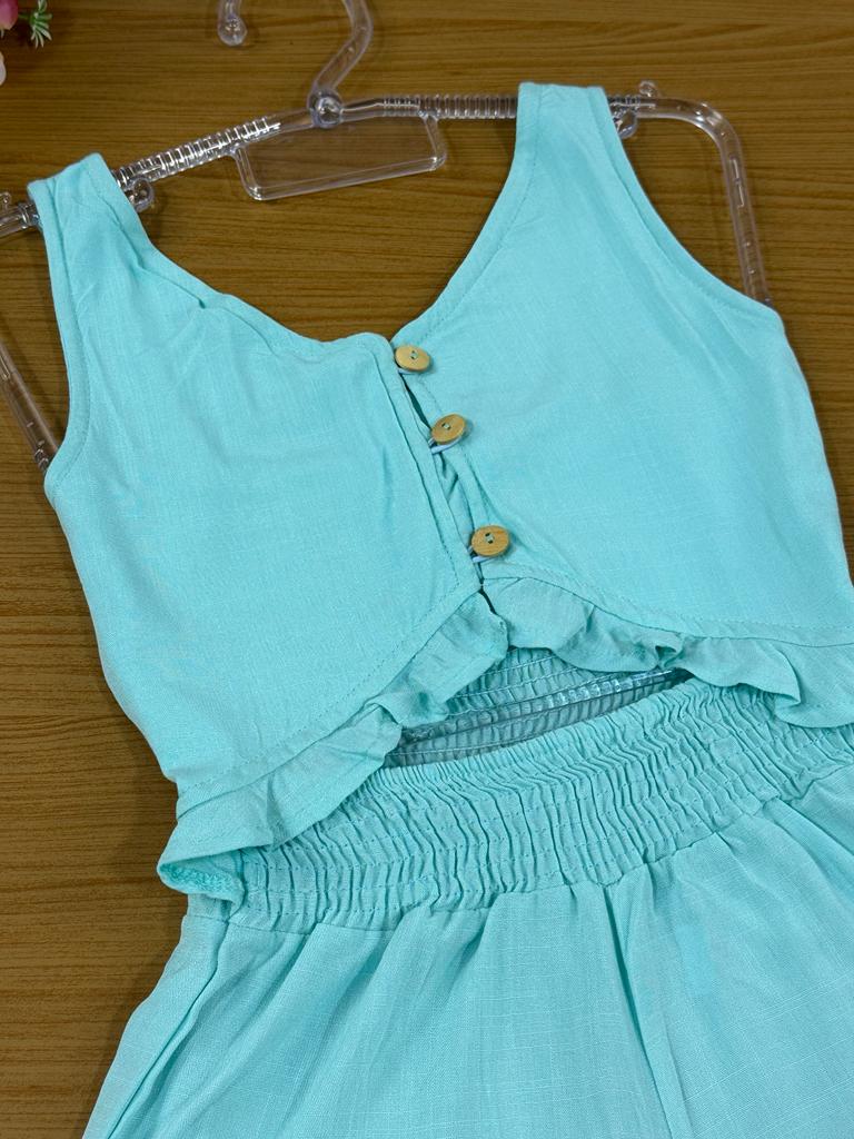 Macaquinho Infantil Catavento Verão Azul Claro