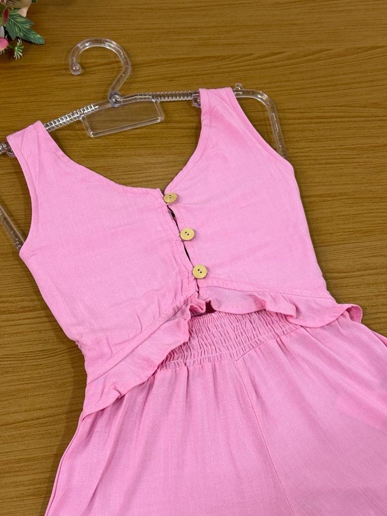 Macaquinho Infantil Catavento Verão Rosa Claro