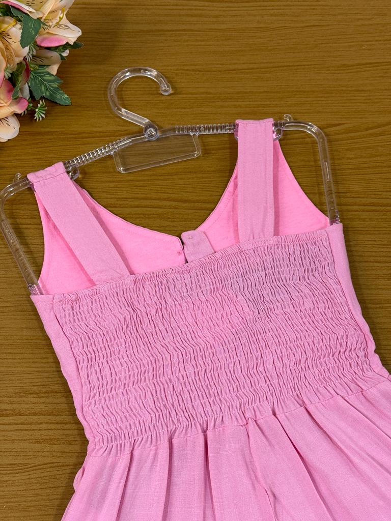 Macaquinho Infantil Catavento Verão Rosa Claro