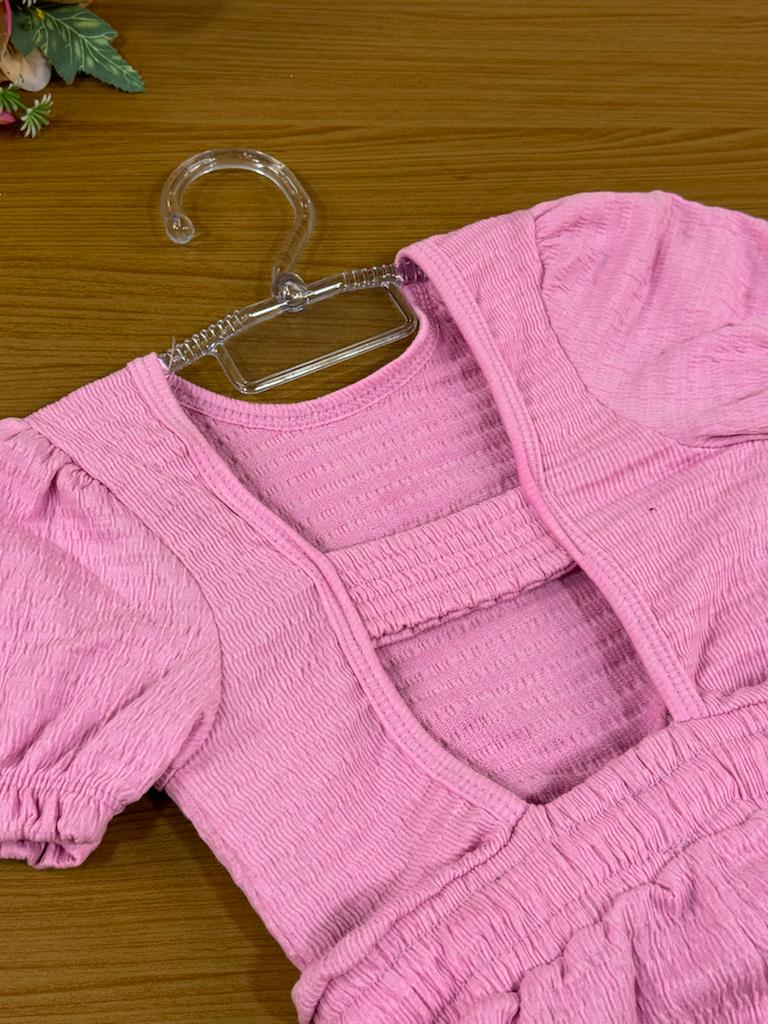 Macaquinho Infantil Catavento Verão Rosa Chiclete