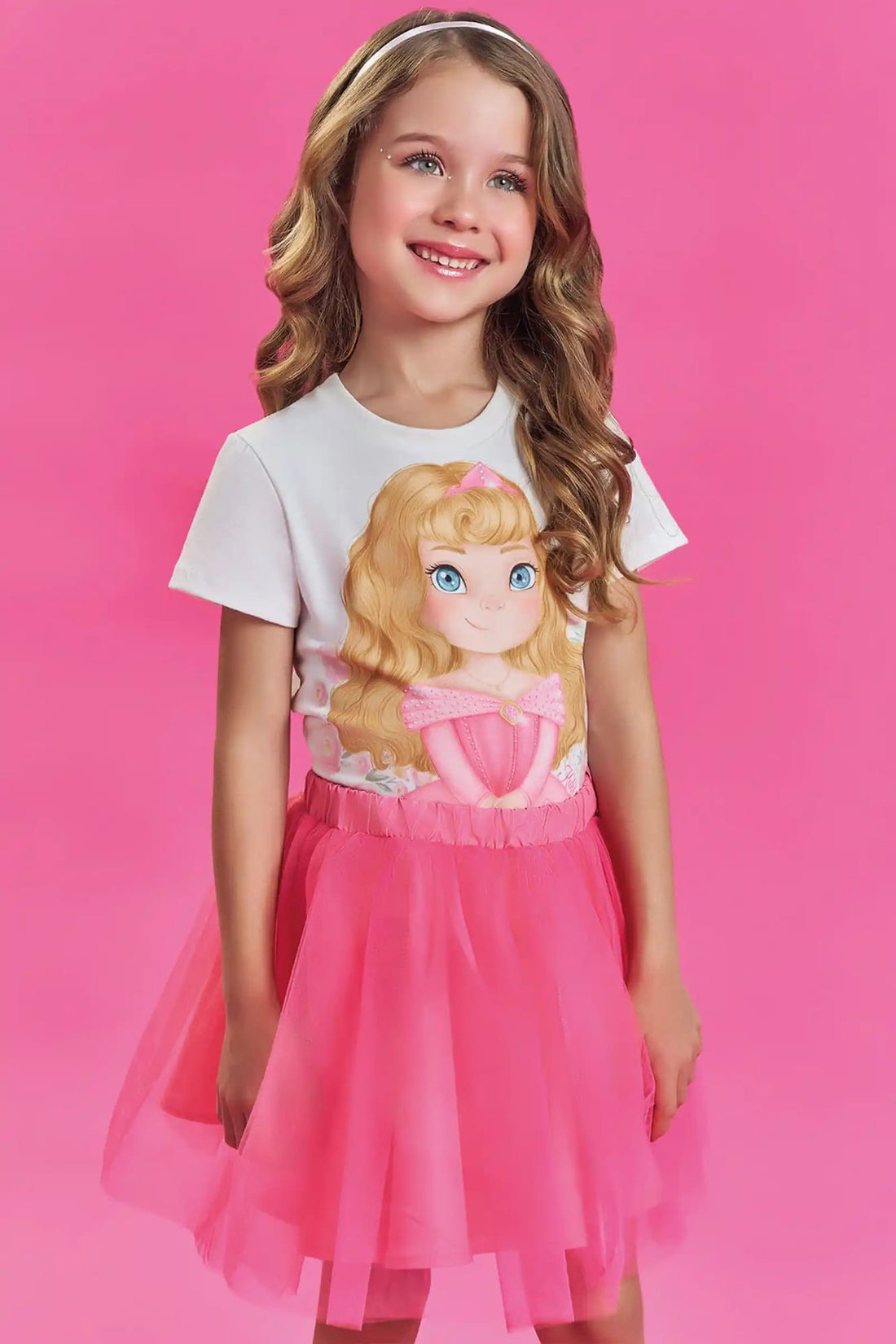 Blusa Infantil Kukiê Verão Branca Princesa Aurora