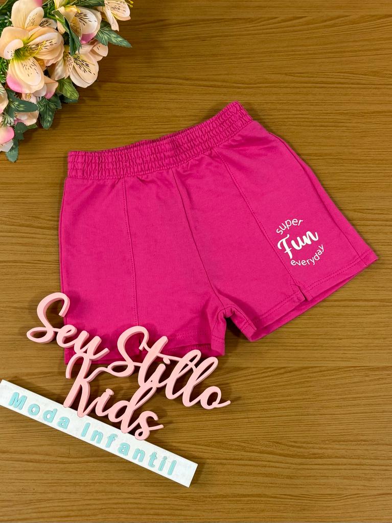 Shorts Infantil Catavento Verão Rosa Escuro