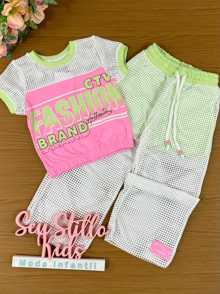 Conjunto Infantil Catavento Verão Com Calça e Blusa Tela