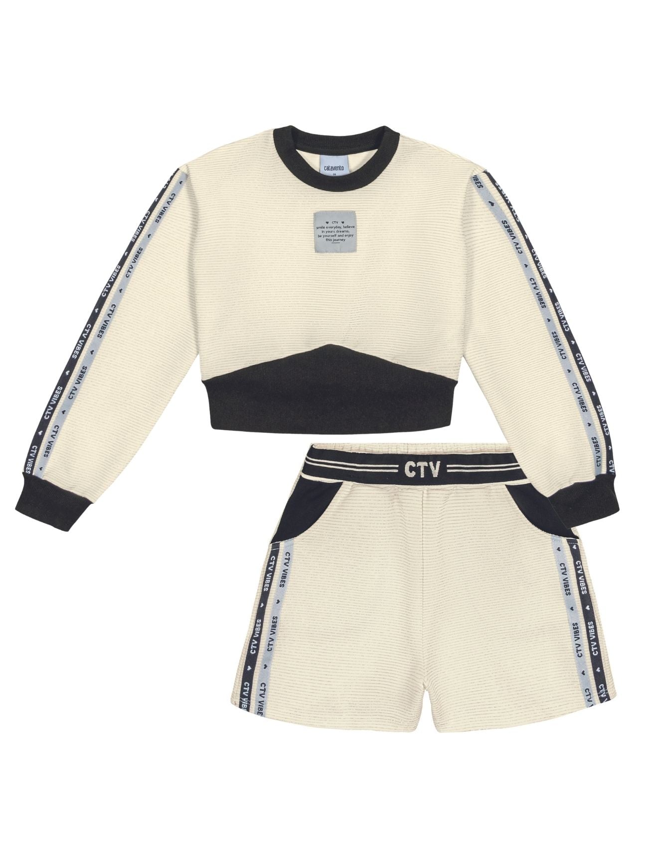 Conjunto Infantil Catavento Inverno Shorts e Blusa Vibes Brilho