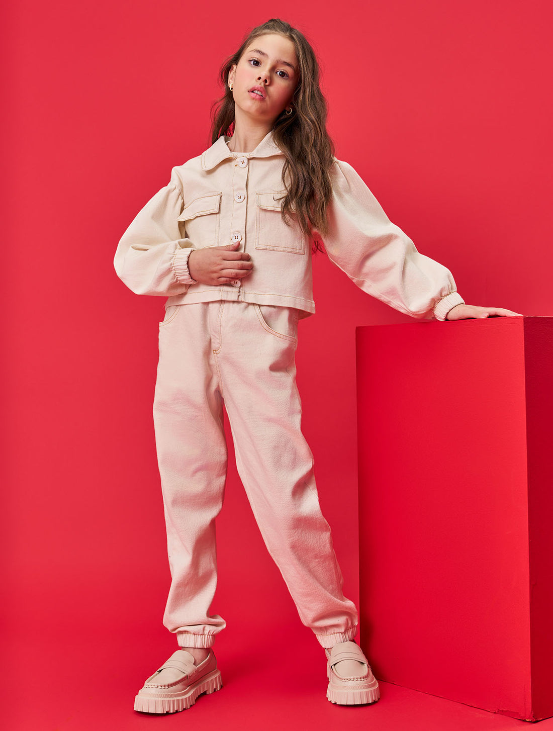 Conjunto Infantil Catavento Inverno Calça e Blusa Bege