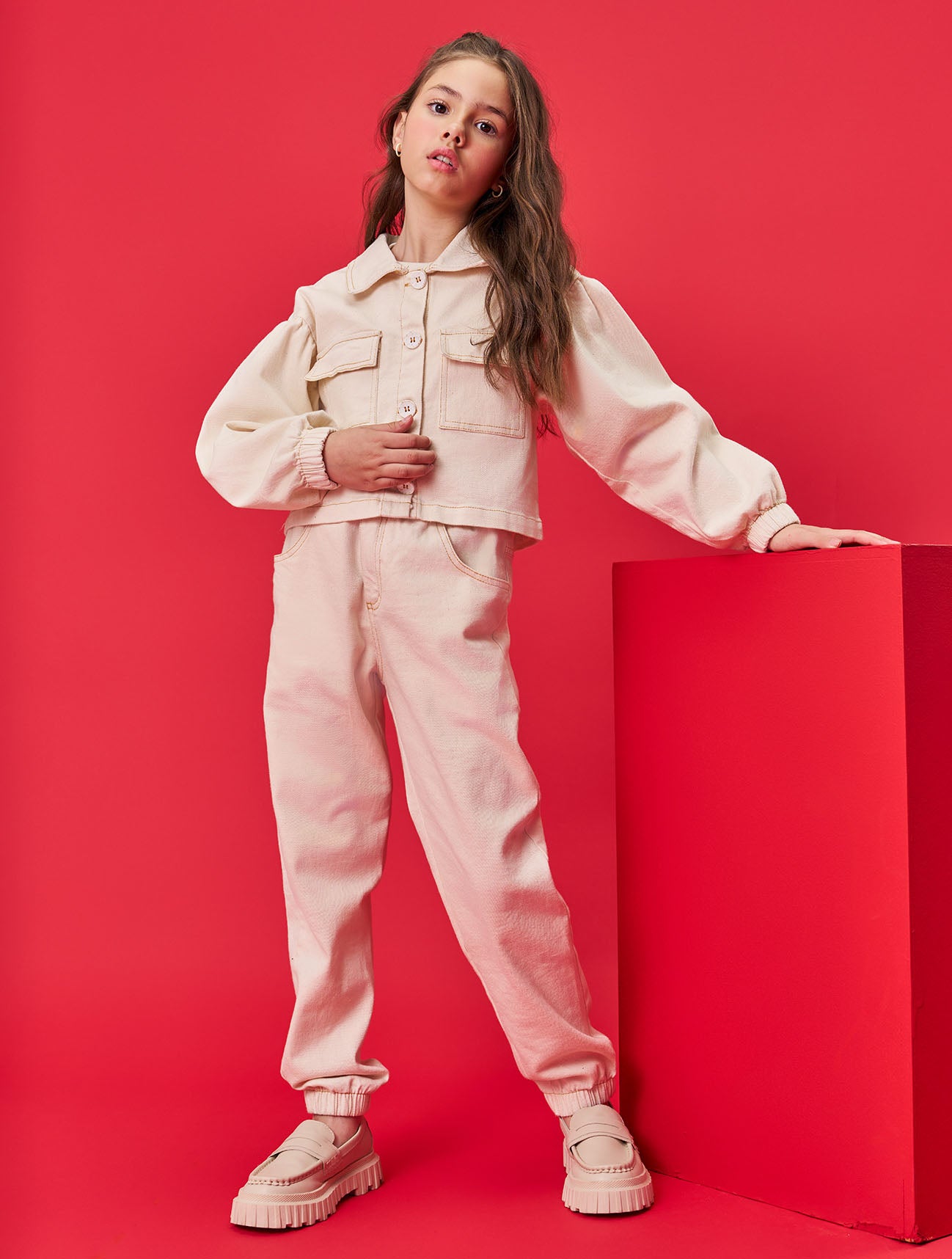 Conjunto Infantil Catavento Inverno Calça e Blusa Bege