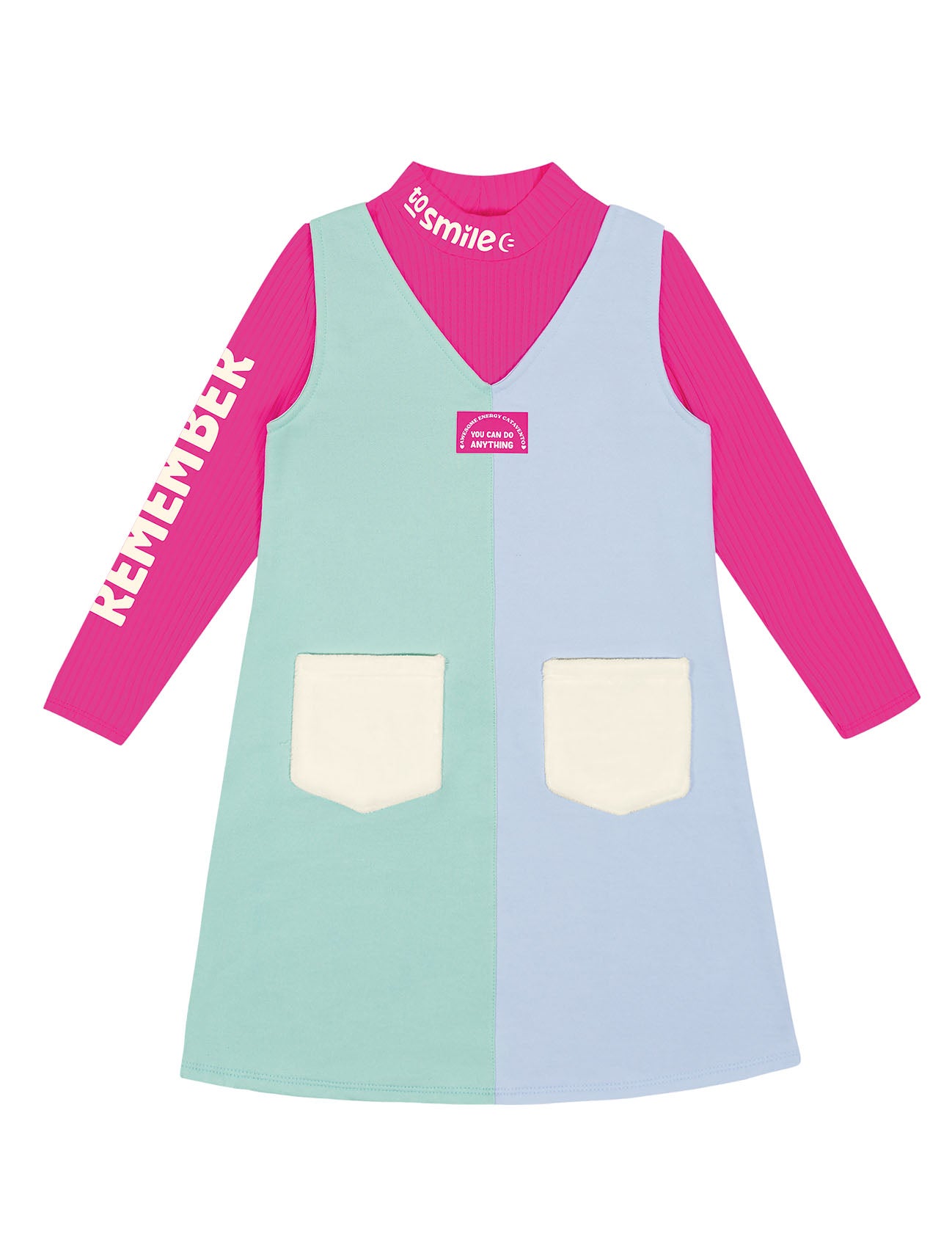 Salopete Infantil Catavento Inverno com Blusa Pink