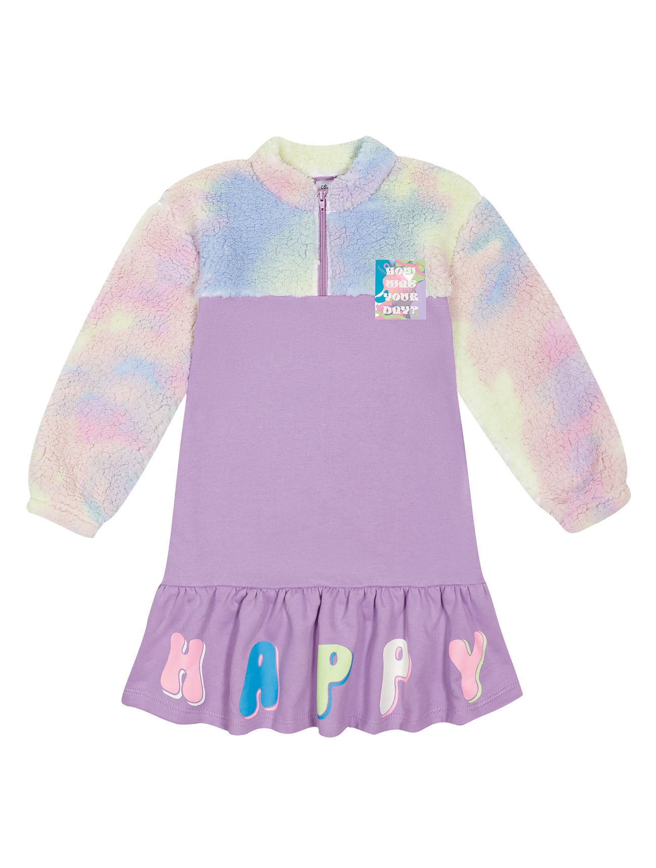 Vestido infantil Catavento Inverno Pelinhos Happy