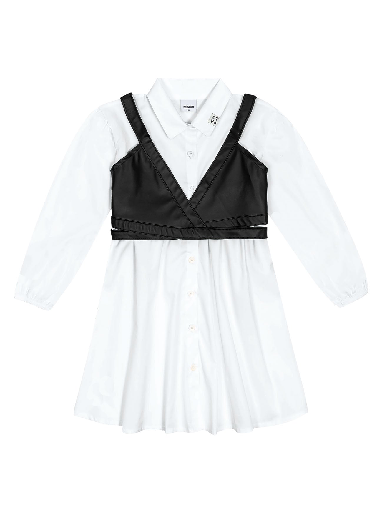 Vestido Infantil Catavento Inverno Com Sobreposição