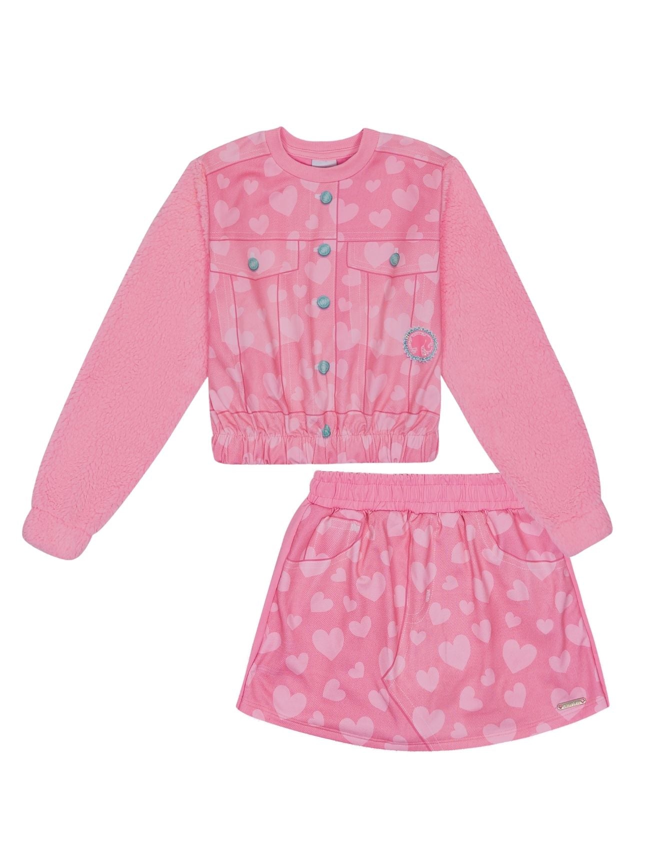 Conjunto Infantil Catavento Inverno Shorts Saia e Blusa Barbie