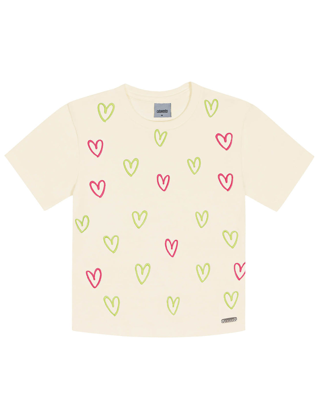 Blusa Infantil Catavento Verão Off White Coração