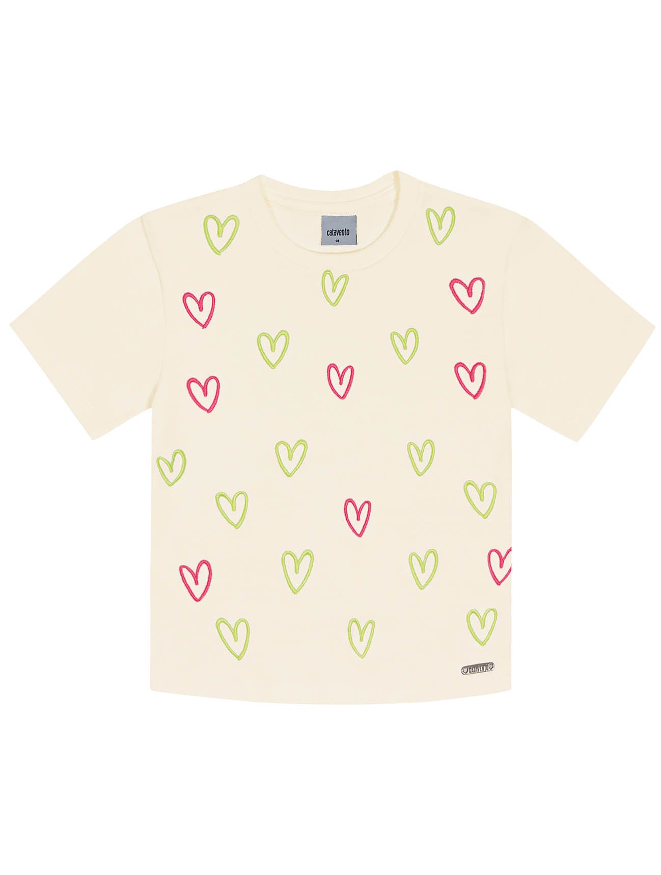 Blusa Infantil Catavento Verão Off White Coração