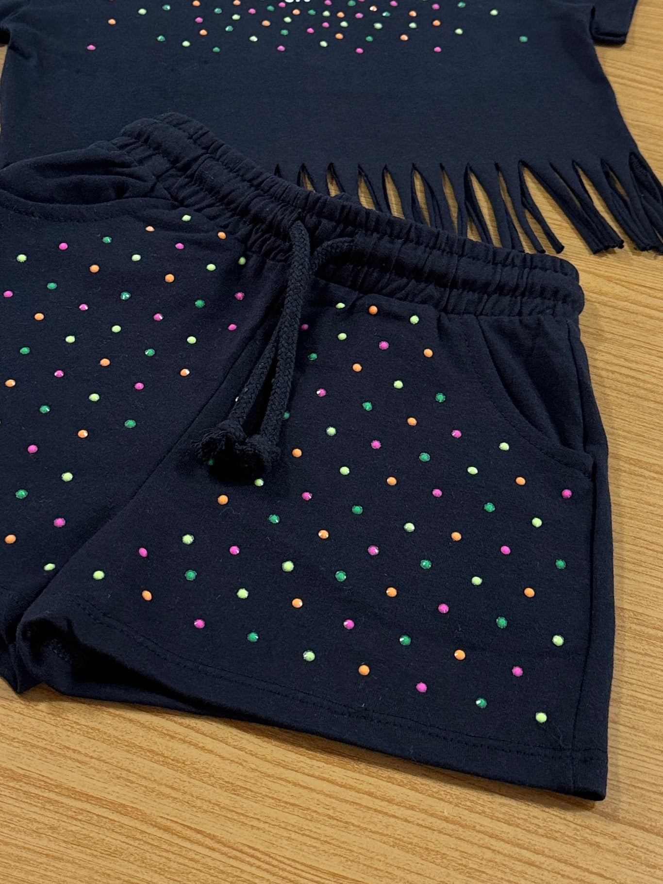 Conjunto Infantil Catavento Verão Shorts e Blusa Preta Vibes