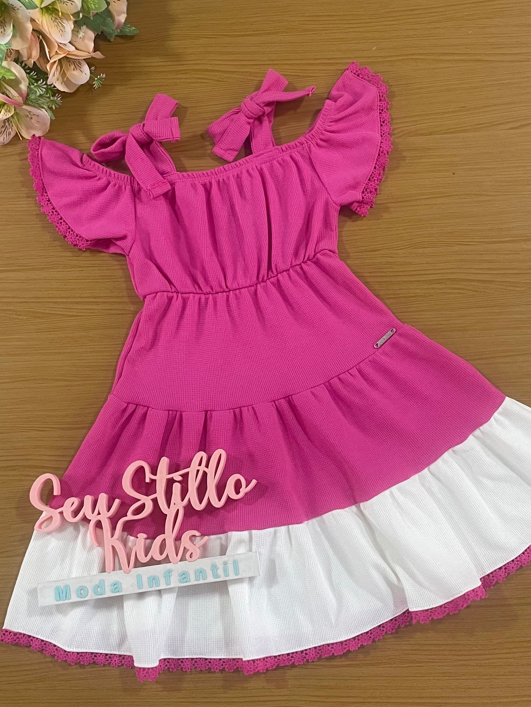 Vestido Infantil Catavento Verão Três Marias Rosa