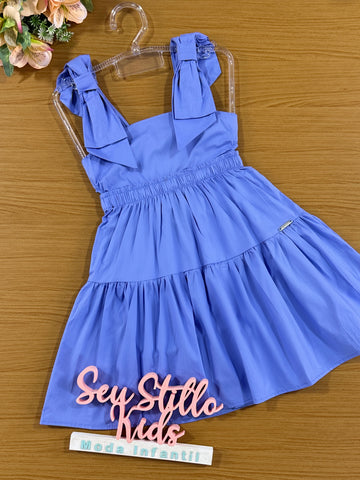 Vestido Infantil Catavento Verão Azul Hortênsia