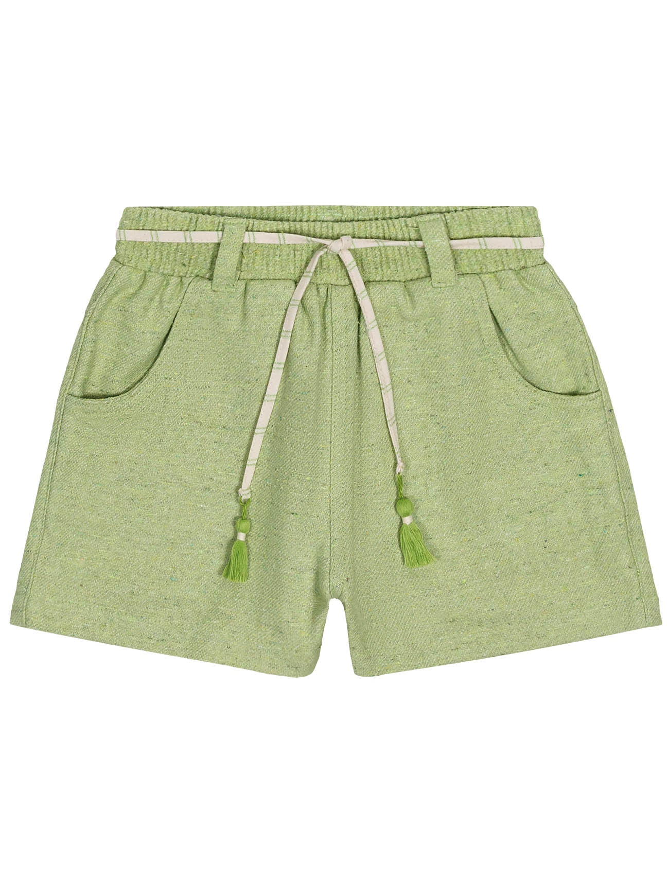 Conjunto Infantil Catavento Verão Shorts Verde e Blusa Listrada