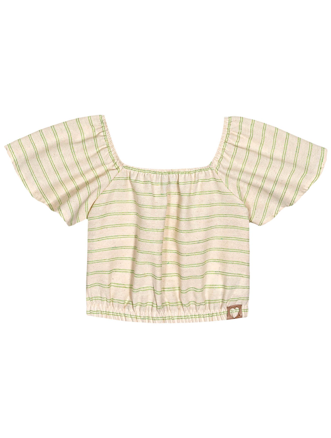 Conjunto Infantil Catavento Verão Shorts Verde e Blusa Listrada