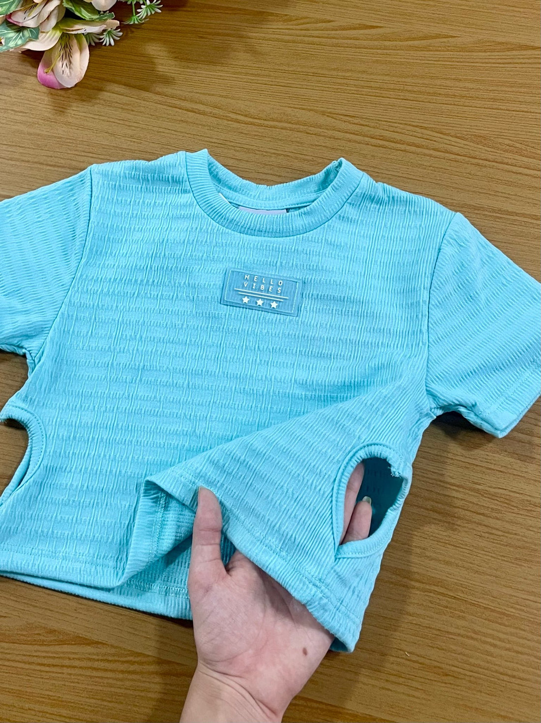 Conjunto Infantil Catavento Verão Shorts e Blusa Azul Litoral