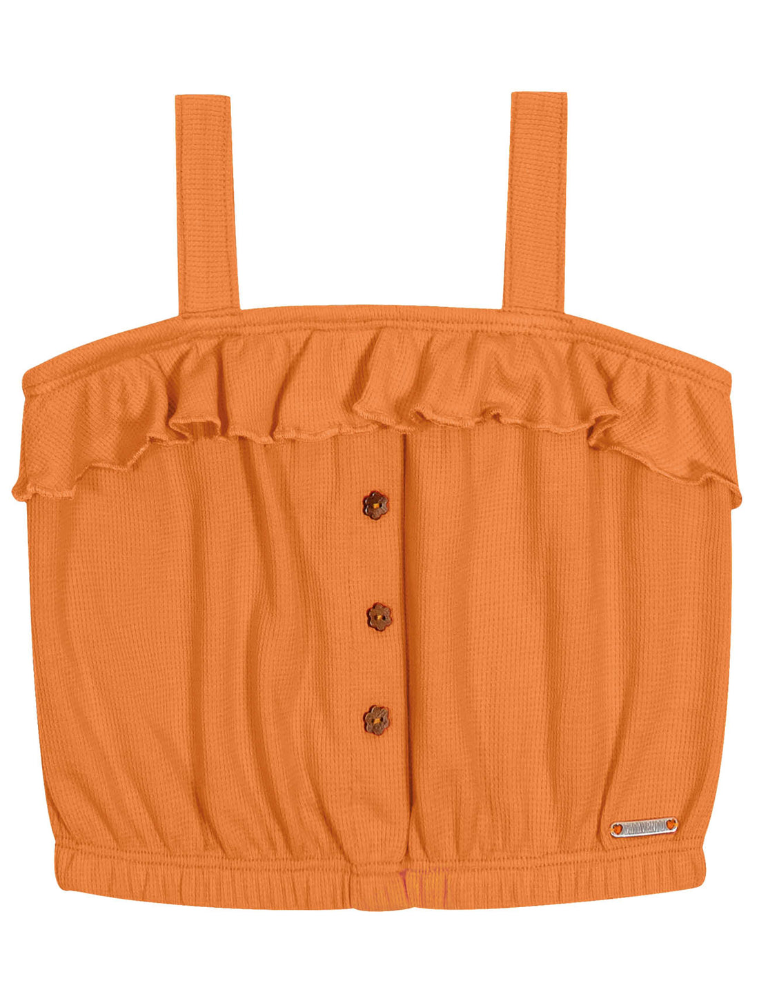 Conjunto Infantil Catavento Verão Shorts Saia e Cropped Laranja