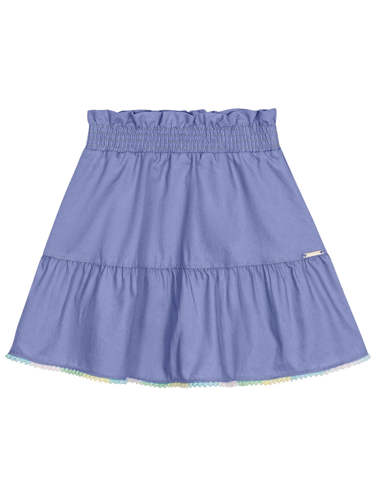 Conjunto Infantil Catavento Verão Saia e Blusa Azul Jeans