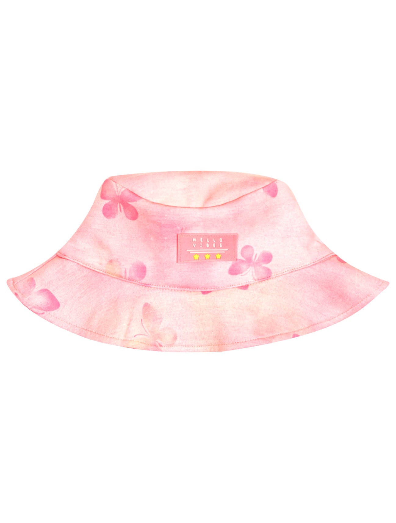 Conjunto Infantil Catavento Verão Shorts e Cropped Rosa Borboleta com Bucket