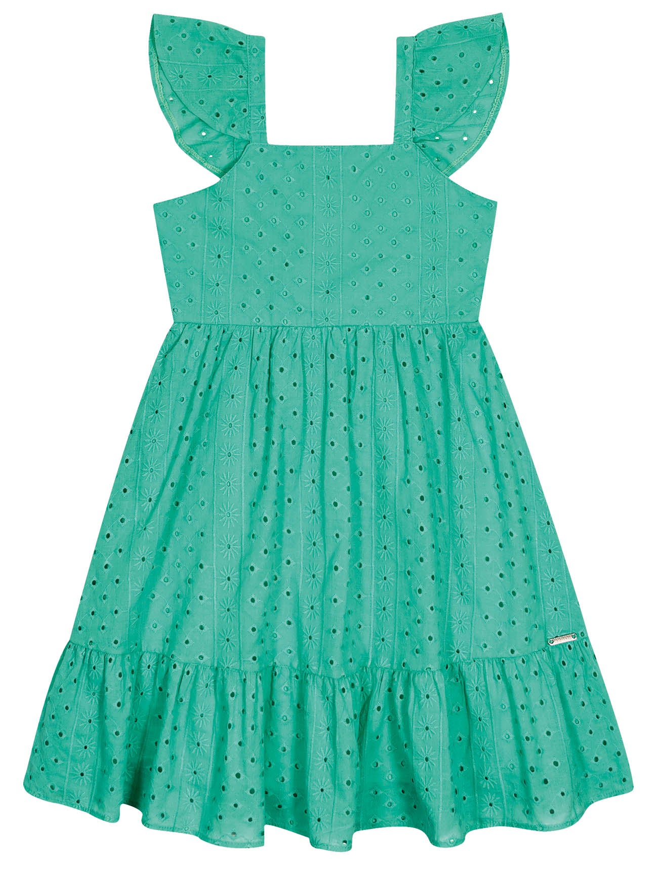 Vestido Infantil Catavento Verão Verde Laise
