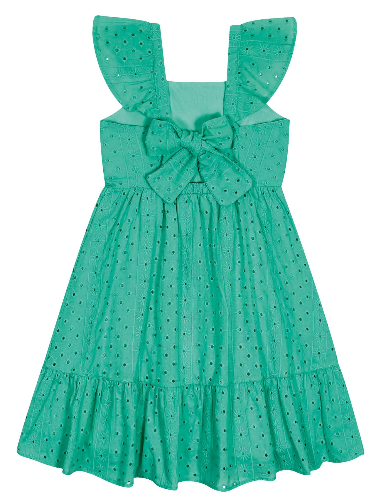 Vestido Infantil Catavento Verão Verde Laise