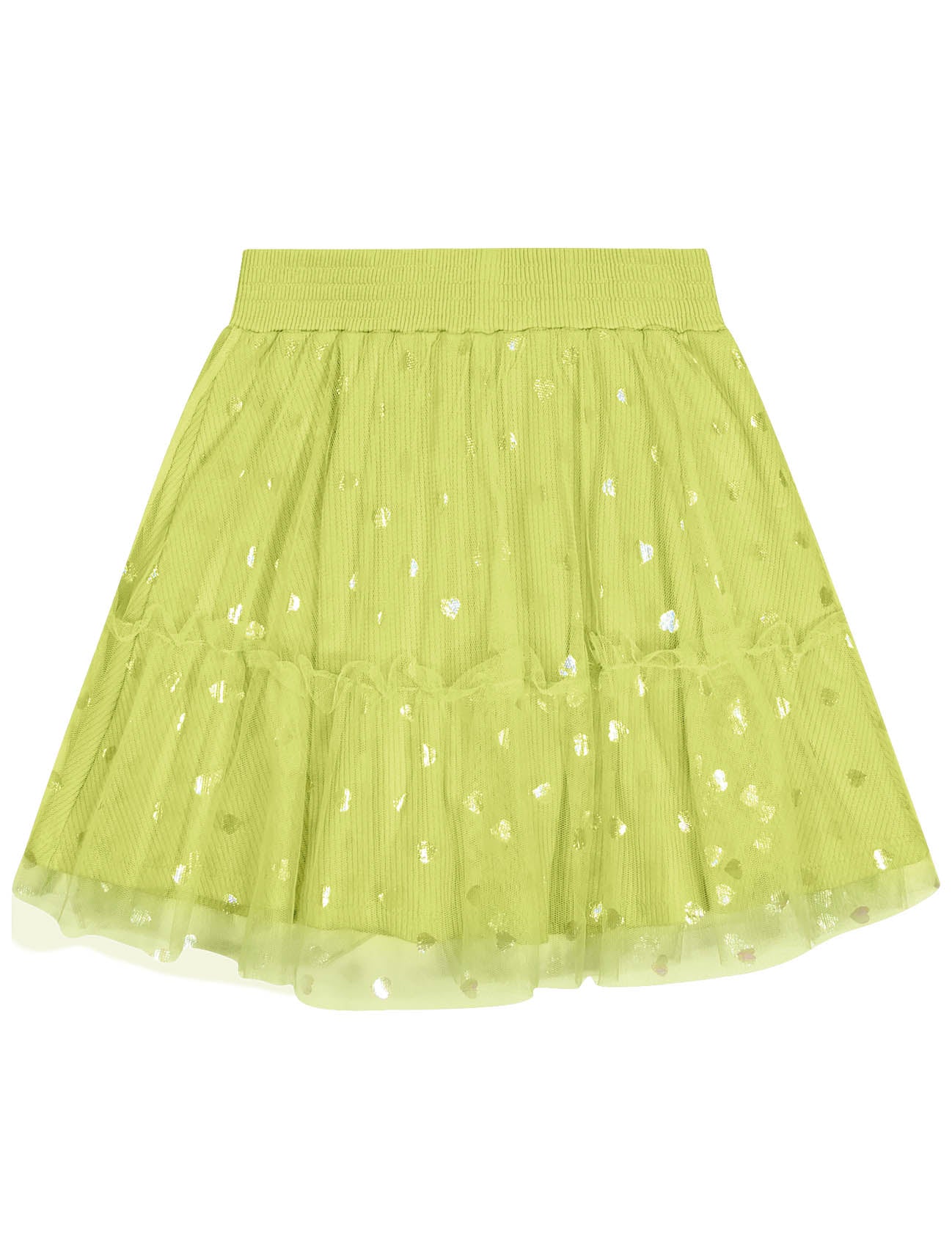 Conjunto Infantil Catavento Verão Saia Verde e Blusa Coração