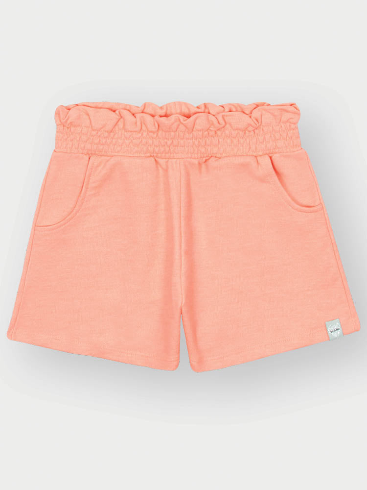 Conjunto Infantil Belime Verão com Shorts e Regata Laranja Coração