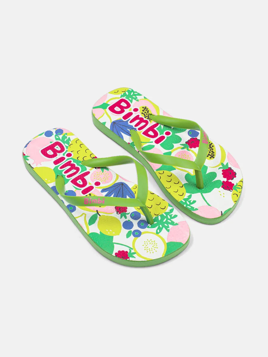 Chinelo Infantil Menina Bimbi Verde Frutinhas