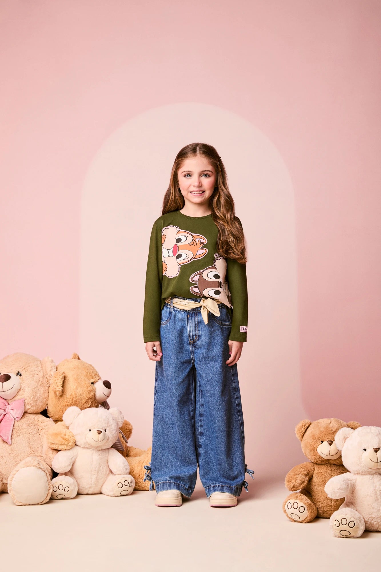 Blusa Infantil Momi Inverno Manga Longa Verde Tico e Teco Disney