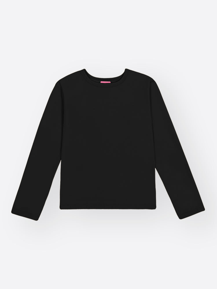 Blusa Infantil Cinti Inverno Manga Longa Térmica Grossa Preta
