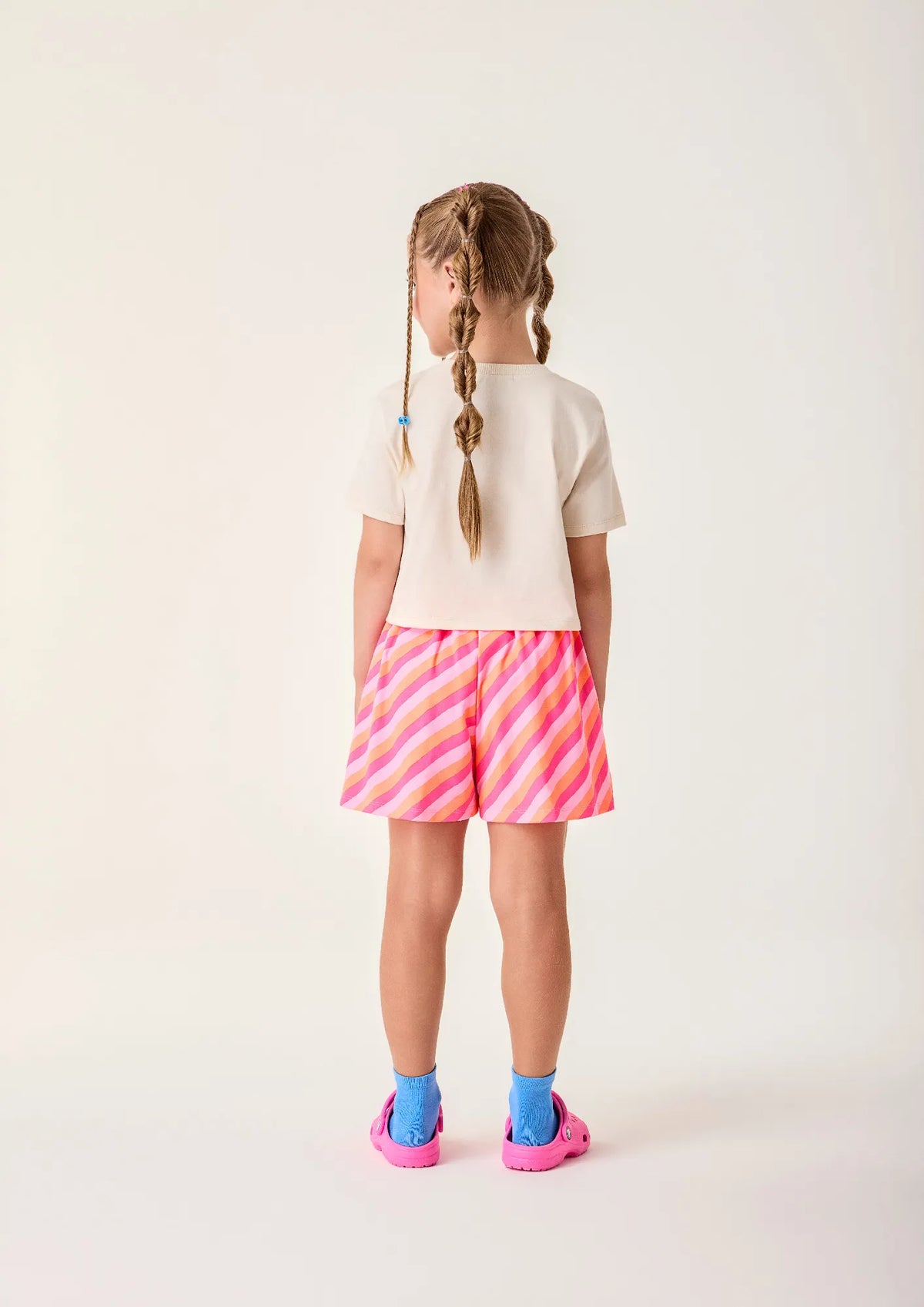 Conjunto Infantil Menina Bimbi Shorts Listrado e Blusa Stitch Verão Disney