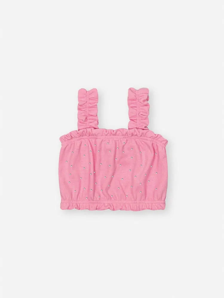 Conjunto Infantil Menina Cinti com Shorts e Blusa Rosa Strass