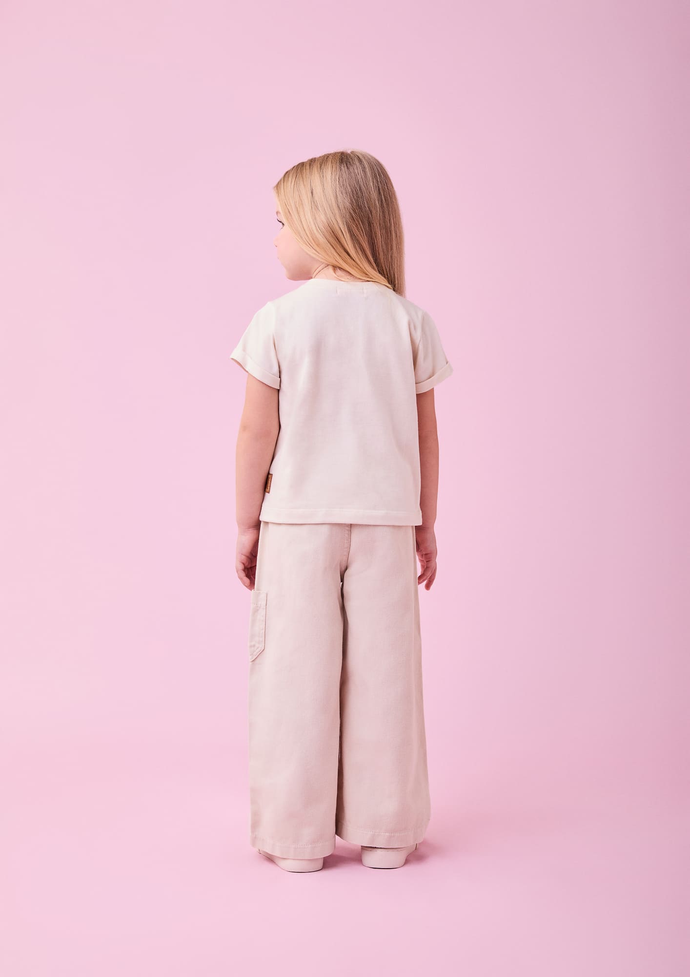 Blusa Infantil Momi Inverno Manga Curta Bege Donald e Daisy Disney