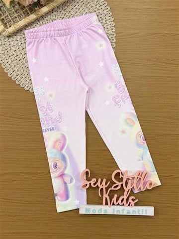 Calça Legging Infantil Térmica Cinti Inverno Lilás Labubu