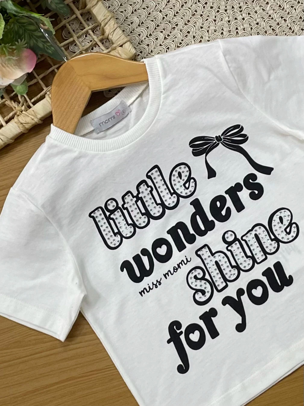 Conjunto Infantil Momi Inverno Shorts Saia Xadrez e Blusa Manga Curta Little Wonders Shine