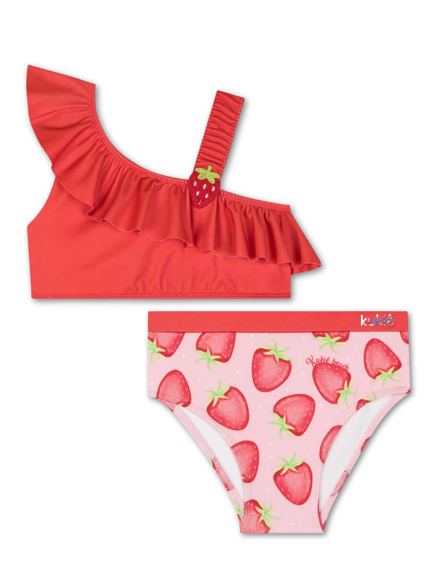 Biquíni Infantil Kukiê Verão Vermelho Moranguinho