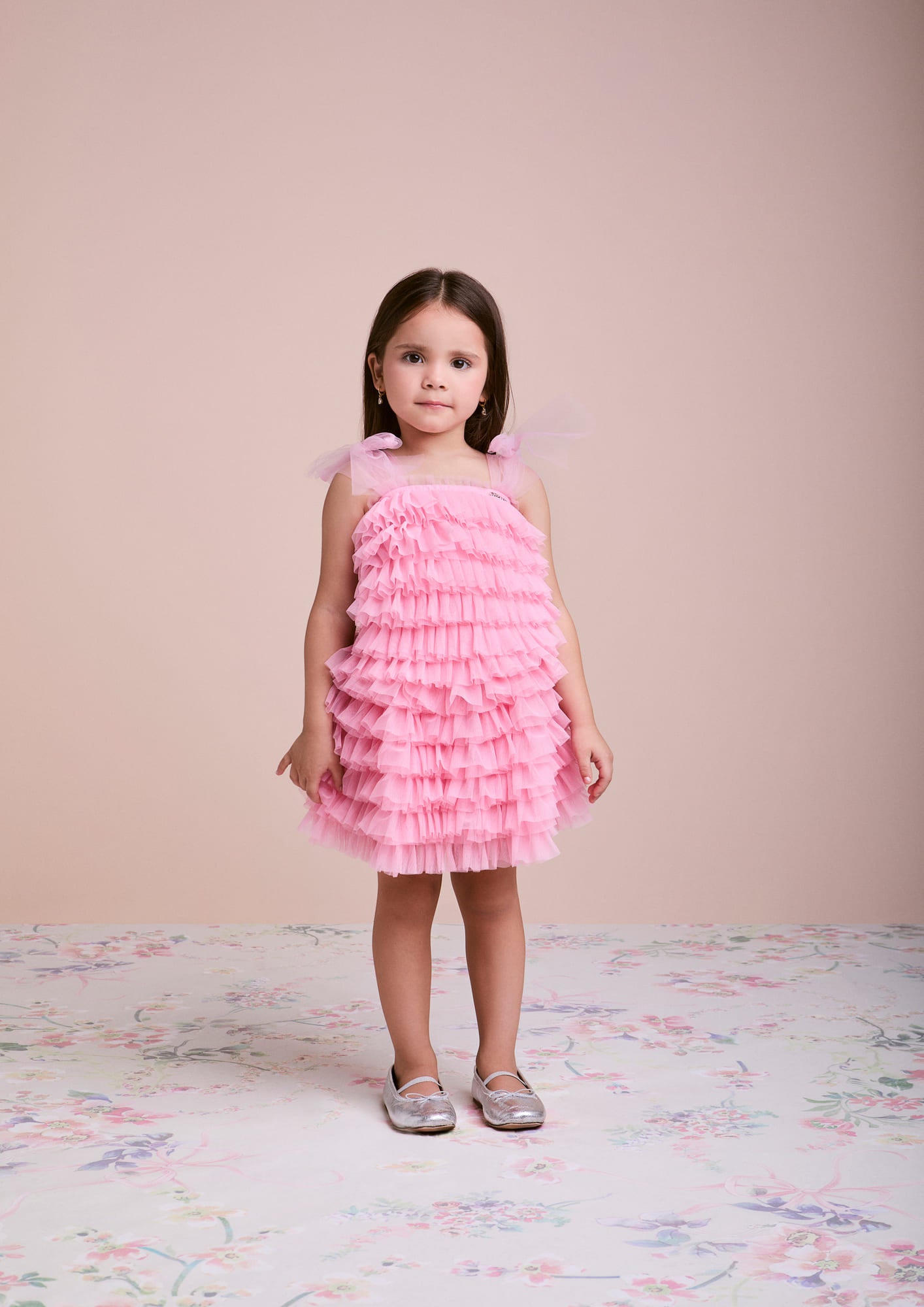 Saia Infantil Animê Verão Rosa em Tule