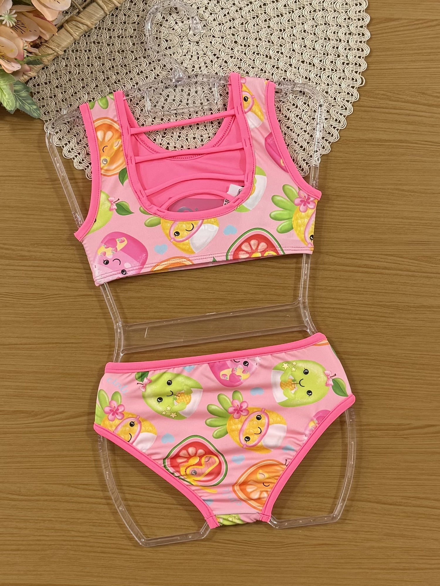 Biquíni Infantil Cinti Verão Rosa Frutinhas